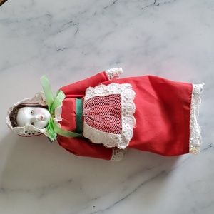Porcelain holiday doll 8” tall made in Taiwan